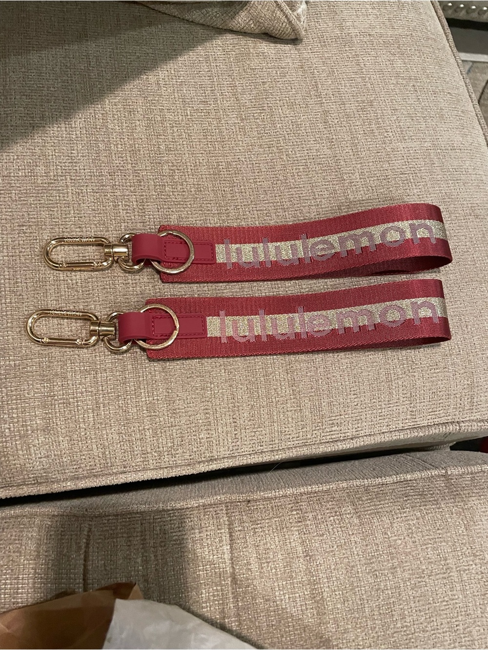 lululemon maroon strap with gold hardware